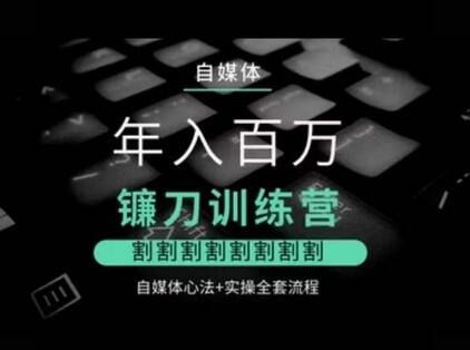 自媒体年入百万镰刀训练营，割割割割割割割割，自媒体心法+实操全套流程-墨韵博客