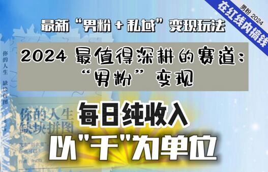 【私域流量最值钱】把“男粉”流量打到手，你便有无数种方法可以轻松变现，每日纯收入以“千”为单位-墨韵博客