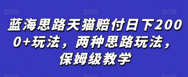 蓝海思路天猫赔付日下2000+玩法，两种思路玩法，保姆级教学-墨韵博客