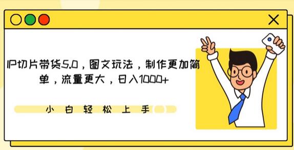 IP切片带货5.0，图文玩法，制作更加简单，流量更大，日入1000+-墨韵博客