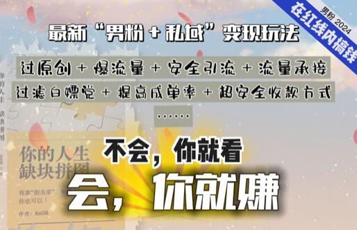 2024，“男粉+私域”还是最耐造、最赚、最轻松、最愉快的变现方式-墨韵博客