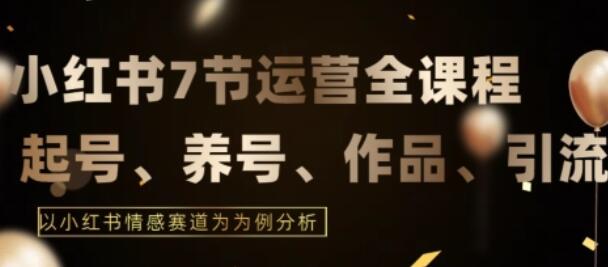 7节小红书运营实战全教程，结合最新情感赛道，打通小红书运营全流程-墨韵博客