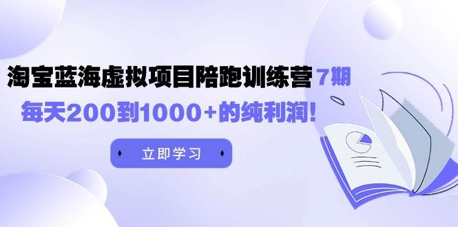 黄岛主《淘宝蓝海虚拟项目陪跑训练营7期》每天200到1000+的纯利润-墨韵博客