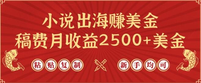 小说出海赚美金，稿费月收益2500+美金，仅需chatgpt粘贴复制，新手也能玩转-墨韵博客