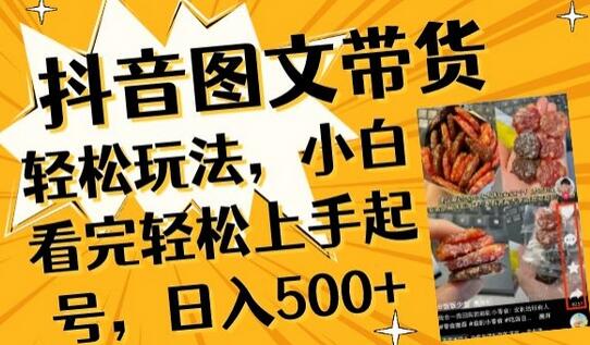 抖音图文带货已过时?那你不如仔细看看这个，小白看完轻松上手起号，日入500+不是梦-墨韵博客