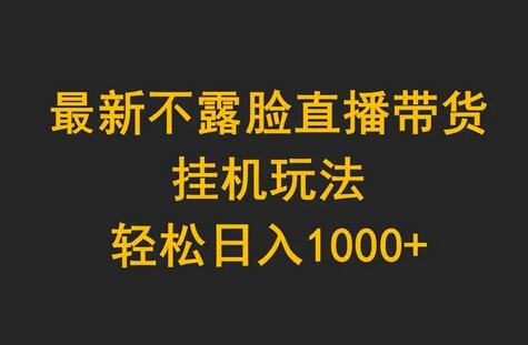 最新不露脸直播带货，挂机玩法，轻松日入1000+-墨韵博客
