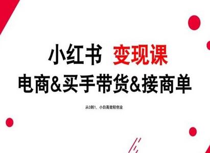 2024年最新小红书变现课，电商&买手带货&接商单，从0到1，小白高效轻创业-墨韵博客