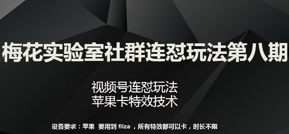 梅花实验室社群连怼玩法第八期，视频号连怼玩法 苹果卡特效技术-墨韵博客
