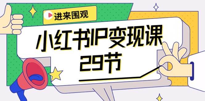 小红书IP变现课：开店/定位/IP变现/直播带货/爆款打造/涨价秘诀/等等/29节-墨韵博客