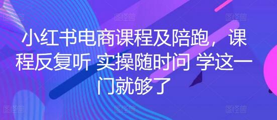 小红书电商课程及陪跑，课程反复听 实操随时问 学这一门就够了-墨韵博客