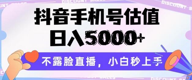 抖音手机号估值，日入5000+，不露脸直播，小白秒上手-墨韵博客