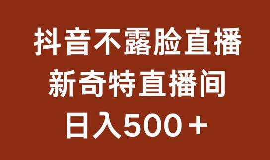 不露脸挂机直播，新奇特直播间，日入500+-墨韵博客