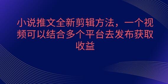 小说推文全新剪辑方法，一个视频可以结合多个平台去发布获取-墨韵博客