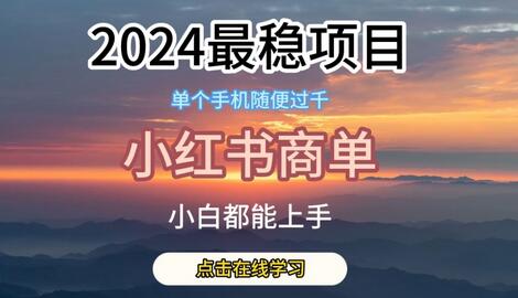 2024最稳蓝海项目，小红书商单项目，没有之一-墨韵博客