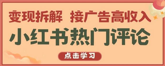 小红书热门评论，变现拆解，接广告高收入-墨韵博客