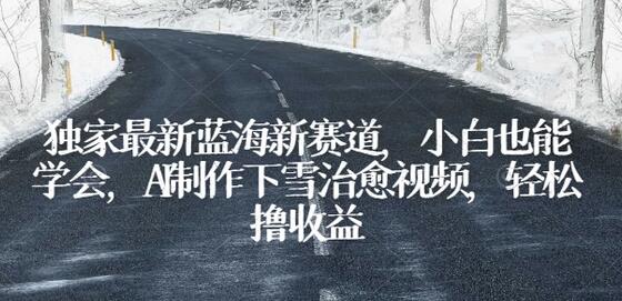 独家最新蓝海新赛道，小白也能学会，AI制作下雪治愈视频，轻松撸收益-墨韵博客