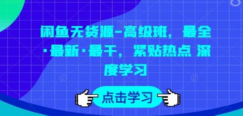 闲鱼无货源-高级班，最全·最新·最干，紧贴热点 深度学习-墨韵博客