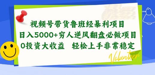 视频号带货鲁班经暴利项目，穷人逆风翻盘必做项目，0投资大收益轻松上手非常稳定-墨韵博客