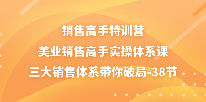 （10939期）销售-高手特训营，美业-销售高手实操体系课，三大销售体系带你破局-38节-墨韵博客