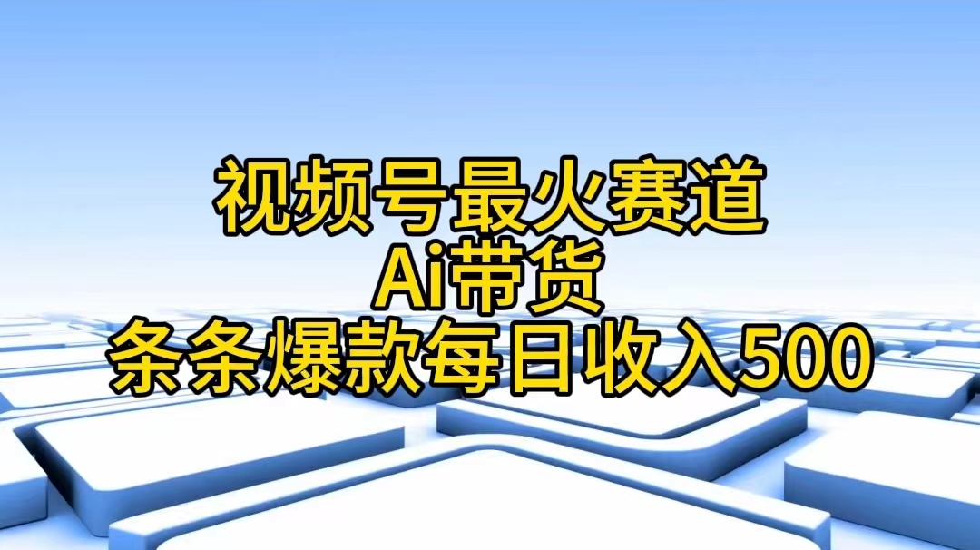 （11038期）视频号最火赛道——Ai带货条条爆款每日收入500-墨韵博客
