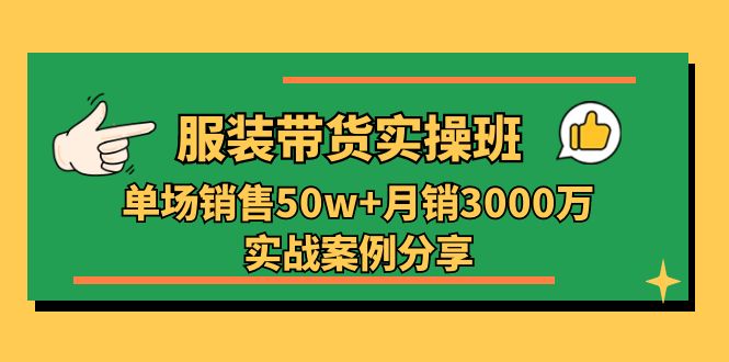 （11071期）服装带货实操培训班：单场销售50w+月销3000万实战案例分享（27节）-墨韵博客