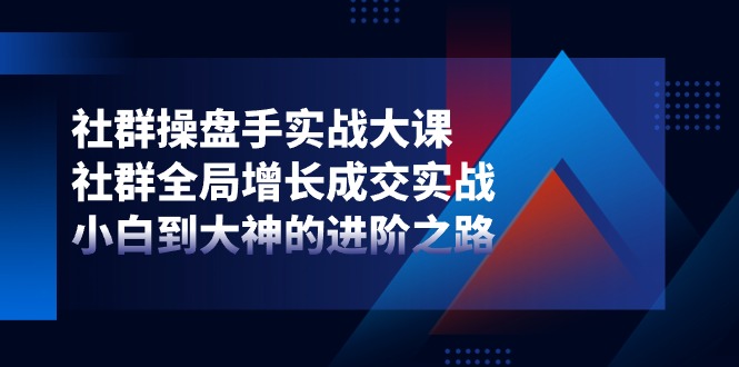 （11058期）社群-操盘手实战大课：社群 全局增长成交实战，小白到大神的进阶之路-墨韵博客
