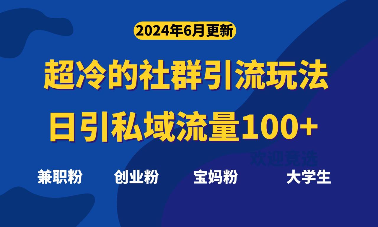 （11100期）超冷门的社群引流玩法，日引精准粉100+，赶紧用！-墨韵博客