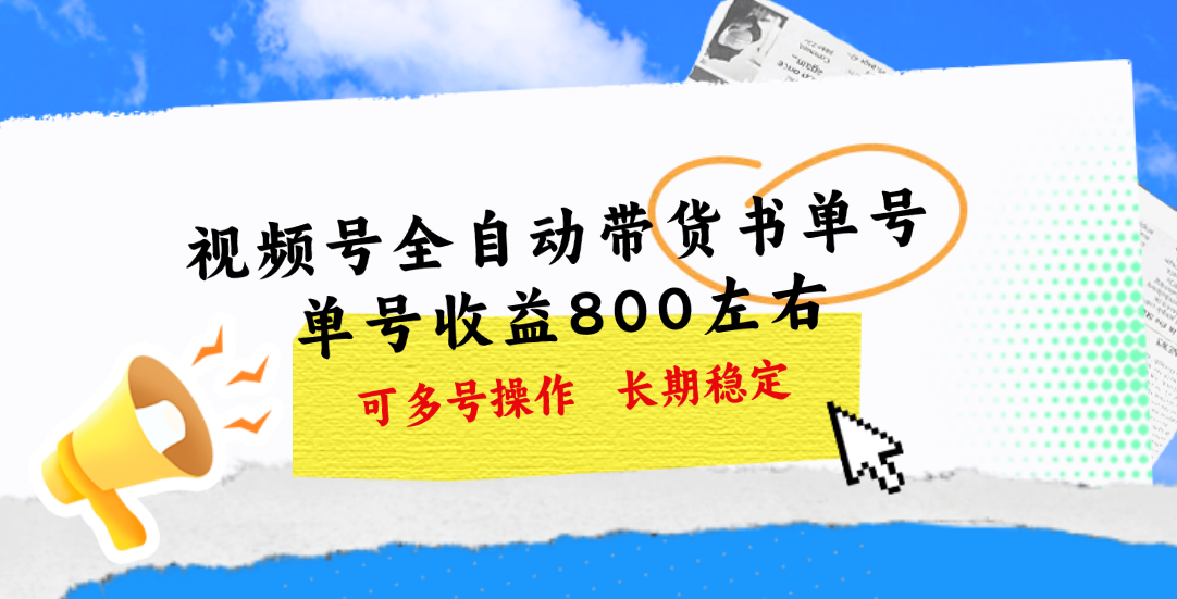 （11149期）视频号带货书单号，单号收益800左右 可多号操作，长期稳定-墨韵博客