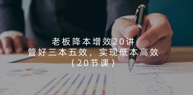 （11238期）老板 降本增效20讲，管好 三本五效，实现低本高效（20节课）-墨韵博客