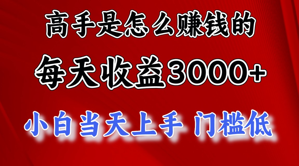 （11228期）高手是怎么赚钱的，一天收益3000+ 这是穷人逆风翻盘的一个项目，非常…-墨韵博客
