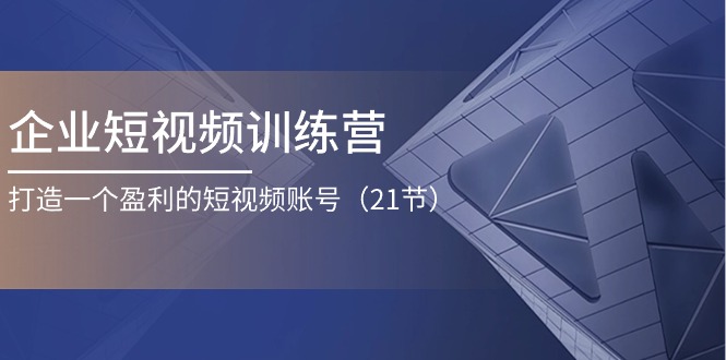 （11278期）企业短视频训练营：打造一个盈利的短视频账号（21节）-墨韵博客