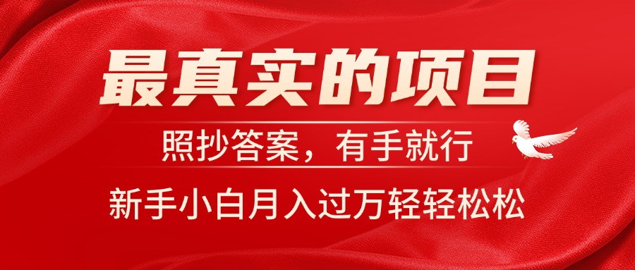 （11362期）最真实的项目，照抄答案，有手就行，新手小白月入过万轻轻松松-墨韵博客