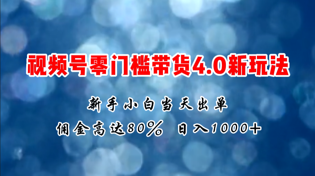 （11358期）微信视频号零门槛带货4.0新玩法，新手小白当天见收益，日入1000+-墨韵博客