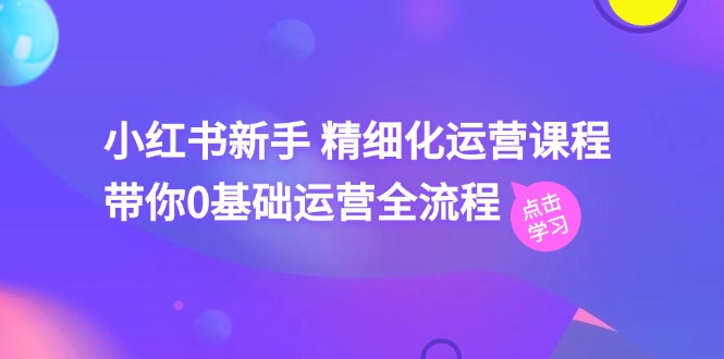 （11417期）小红书新手 精细化运营课程，带你0基础运营全流程（41节视频课）-墨韵博客