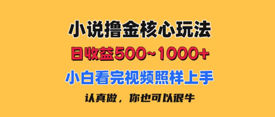 （11461期）小说撸金核心玩法，日收益500-1000+，小白看完照样上手，0成本有手就行-墨韵博客
