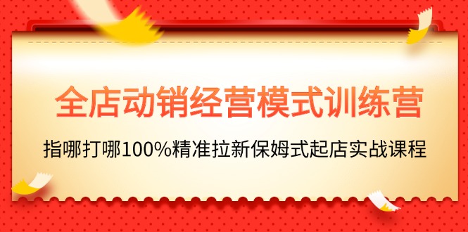 （11460期）全店动销-经营模式训练营，指哪打哪100%精准拉新保姆式起店实战课程-墨韵博客