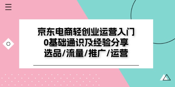 （11569期）京东电商-轻创业运营入门0基础通识及经验分享：选品/流量/推广/运营-墨韵博客