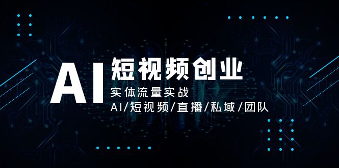 （11566期）AI短视频创业，实体流量实战，AI/短视频/直播/私域/团队-墨韵博客