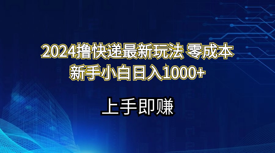 （11680期）2024撸快递最新玩法零成本新手小白日入1000+-墨韵博客