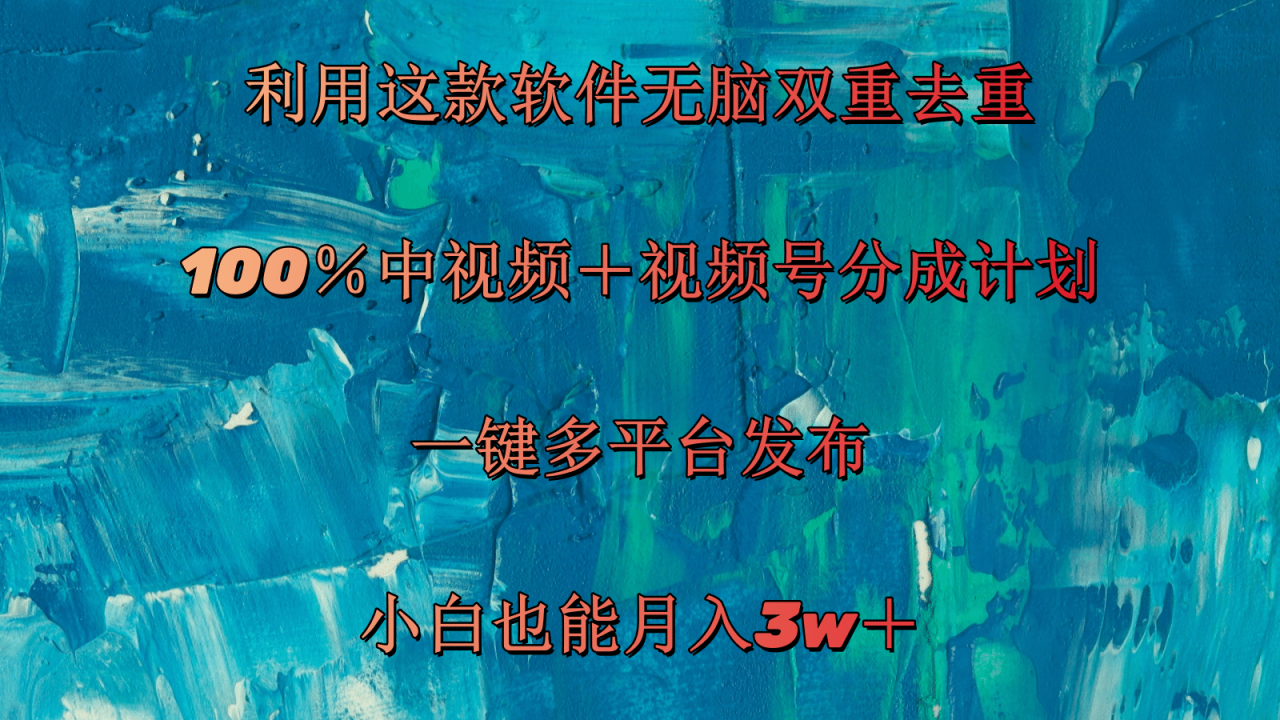 （11710期）利用这款软件无脑双重去重 100％中视频＋视频号分成计划 小白也能月入3w＋-墨韵博客