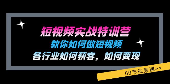 （11729期）短视频实战特训营：教你如何做短视频，各行业如何获客，如何变现 (60节)-墨韵博客