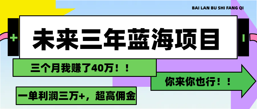 （11716期）未来三年，蓝海赛道，月入3万+-墨韵博客