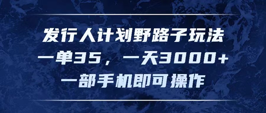（11750期）发行人计划野路子玩法，一单35，一天3000+，一部手机即可操作-墨韵博客