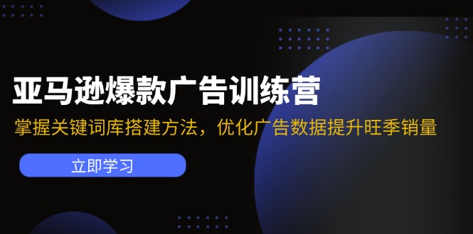 （11858期）亚马逊爆款广告训练营：掌握关键词库搭建方法，优化广告数据提升旺季销量-墨韵博客