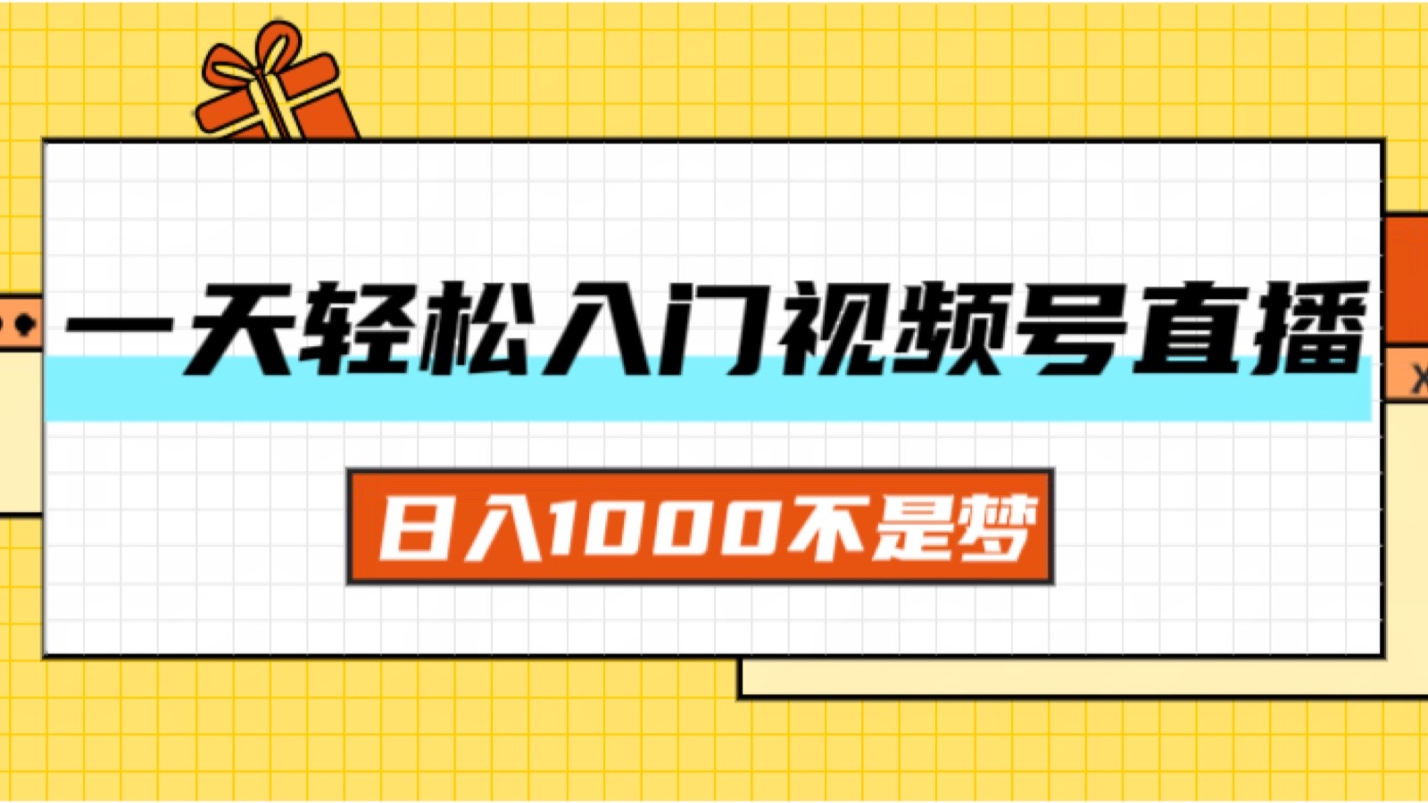 （11906期）一天入门视频号直播带货，日入1000不是梦-墨韵博客