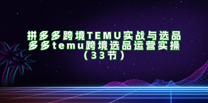 （11934期）拼多多跨境TEMU实战与选品，多多temu跨境选品运营实操（33节）-墨韵博客