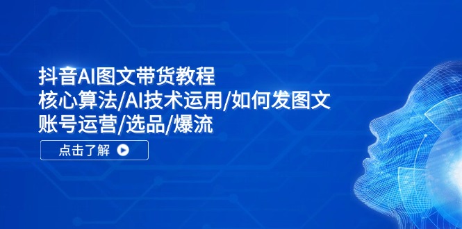 （11958期）抖音AI图文带货教程：核心算法/AI技术运用/如何发图文/账号运营/选品/爆流-墨韵博客