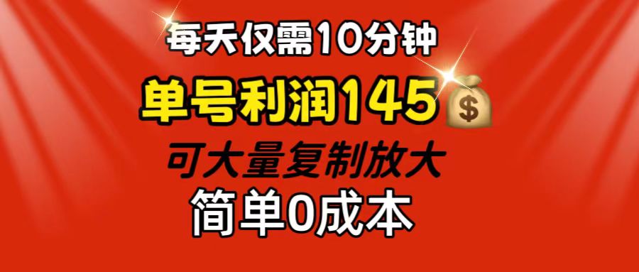 （12027期）每天仅需10分钟，单号利润145 可复制放大 简单0成本-墨韵博客