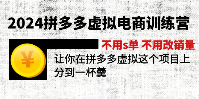 （12024期）2024拼多多虚拟电商训练营 不s单 不改销量  做虚拟项目分一杯羹(更新10节)-墨韵博客