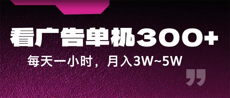 （12142期）蓝海项目，看广告单机300+，每天一个小时，月入3W~5W-墨韵博客